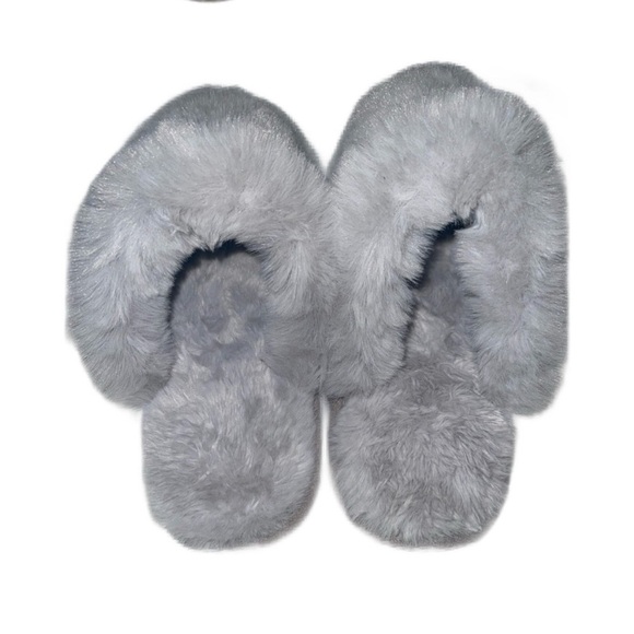 ANN TAYLOR SUEDE MULE WITH FUR CUFF - GRAY 9/10 (NEW WITH TAGS) - Picture 3 of 5